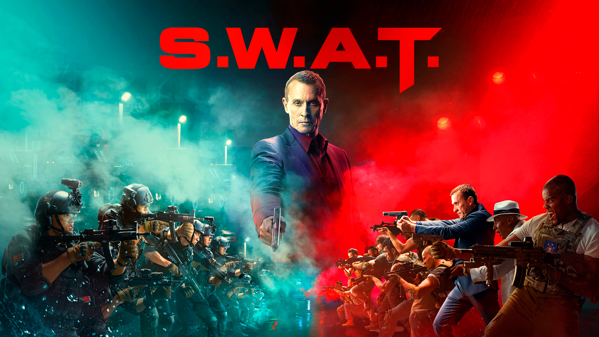SWAT - Póster horizontal promocional de la película SWAT, que forma parte del catálogo de Youplanet Pictures productora y distribuidora cinematográfica
